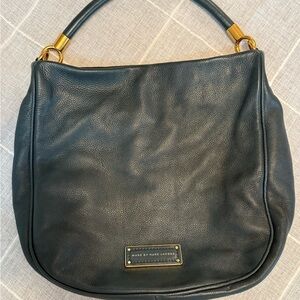 Marc Jacobs teal Leather Bag with Gold Zipper